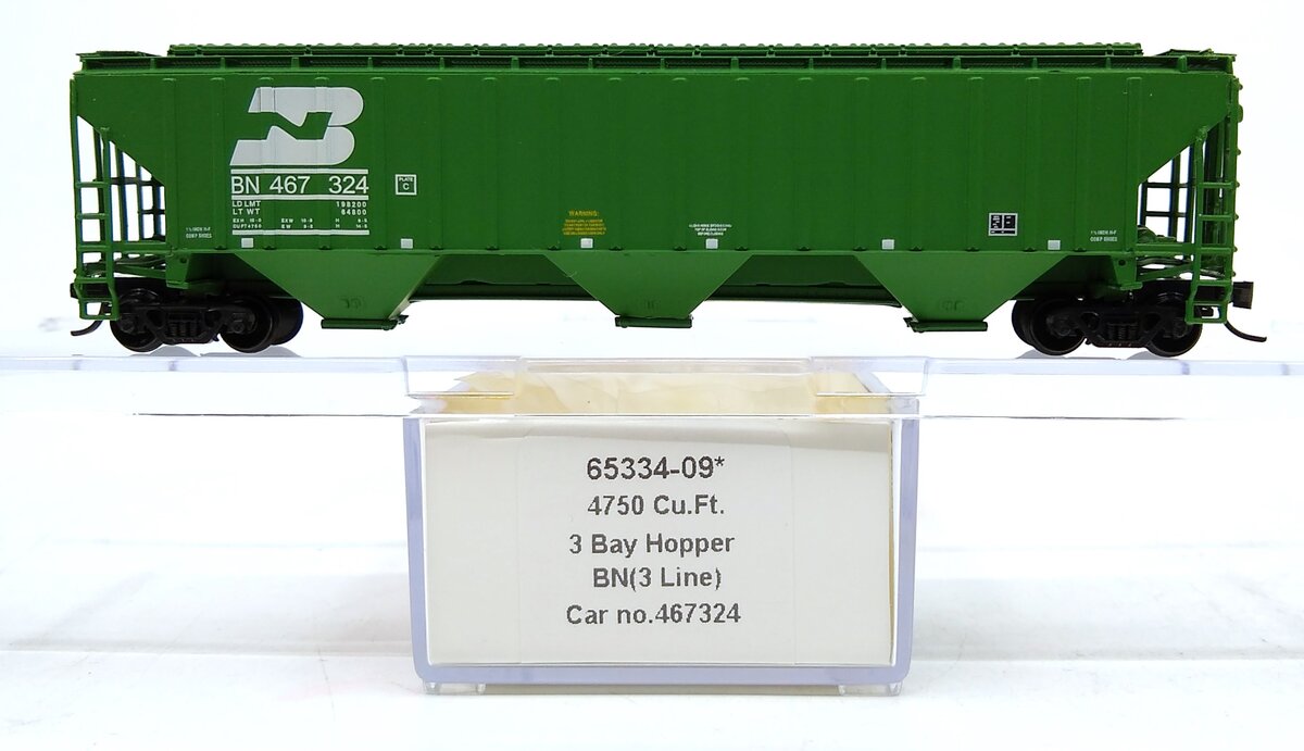 InterMountain 65334-09 N Burlington Northern 3-Bay Rib Sided Hopper #467324 NIB