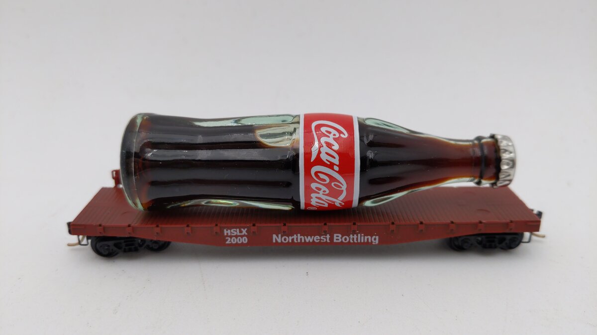 N Scale HSLX Northwest Bottling Flat Car w/ Coca-Cola Bottle #2000 LN/Box