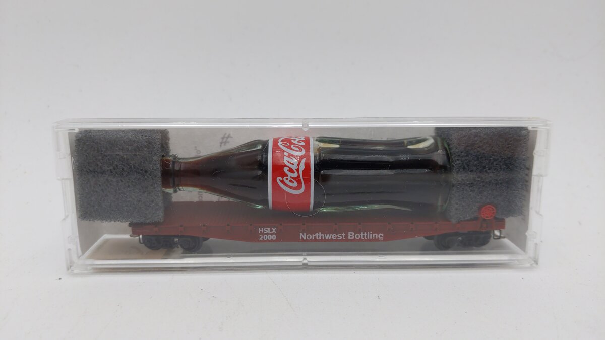 N Scale HSLX Northwest Bottling Flat Car w/ Coca-Cola Bottle #2000 LN/Box