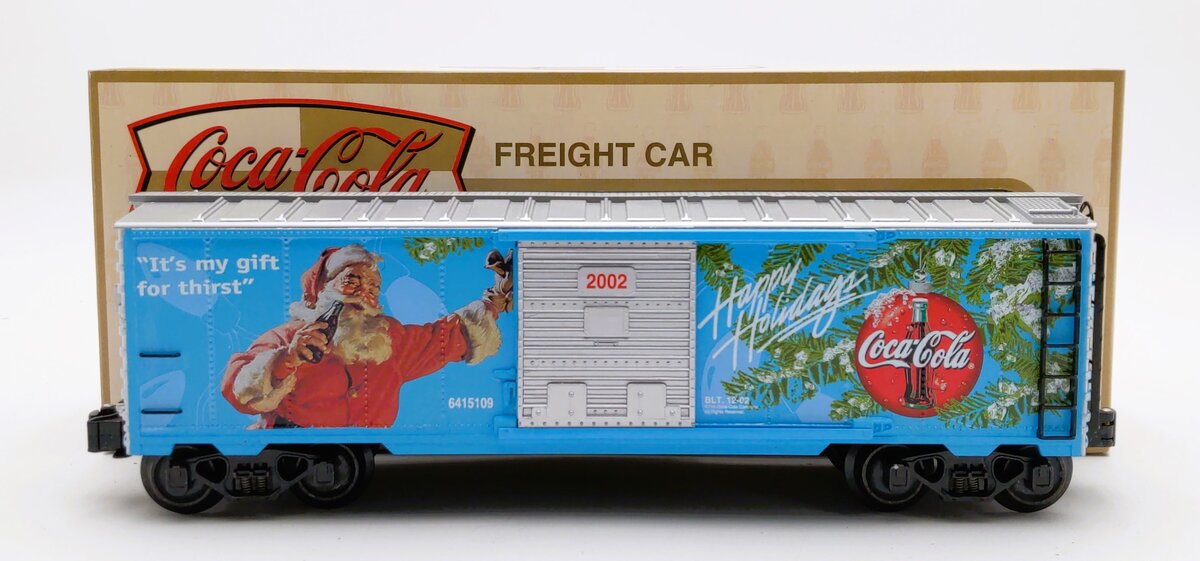 K-Line K641-5109S Coca-Cola 2002 Holiday Musical Boxcar with Display Base EX/Box