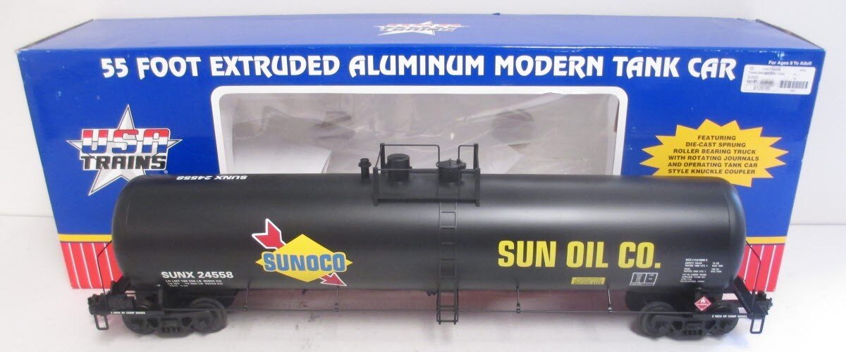 USA Trains 15165 Sunoco Tank Car with Extruded Aluminum Body - Metal Wheels