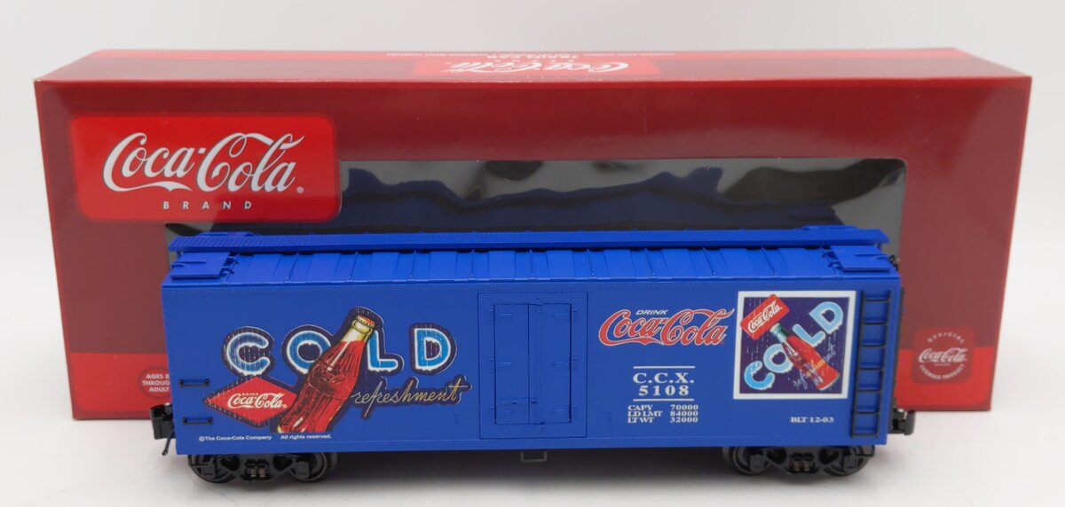 K-Line K762-5108 O Gauge Coca-Cola Woodsided Refrigerator Car #5108 LN/Box