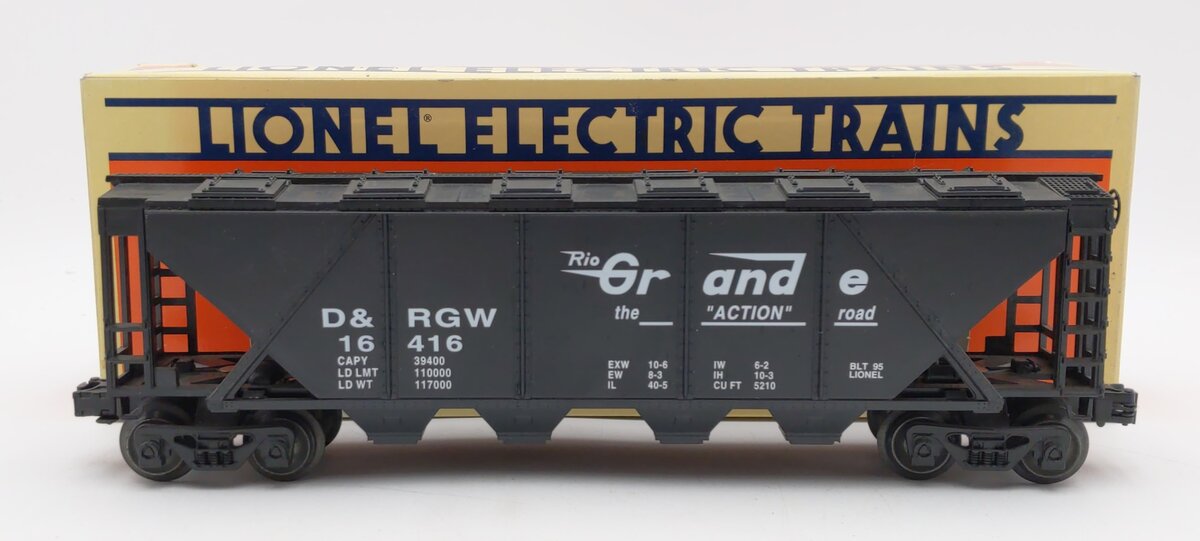 Lionel 6-16416 O Gauge Denver & Rio Grande 4-Bay Hopper with Cover