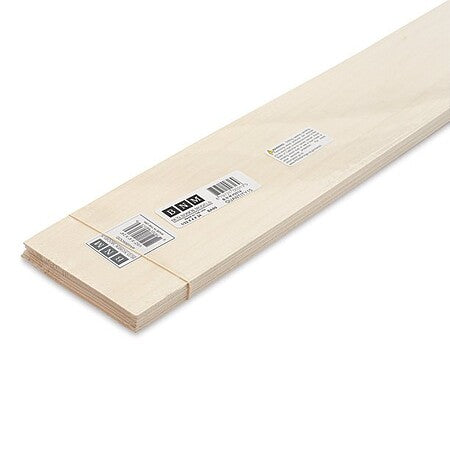 Bud Nosen Models 3014 1/32" x 4" x 24" Basswood Sheets (Pack of 15)