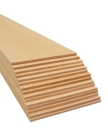 Bud Nosen Models 3263 1/8" x 3" x 24" Basswood Sheets (Pack of 15)