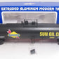 USA Trains 15165 Sunoco Tank Car with Extruded Aluminum Body - Metal Wheels