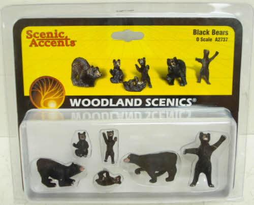 Woodland Scenics A2737 O Scenic Accents Black Bear Figures (Set of 6)