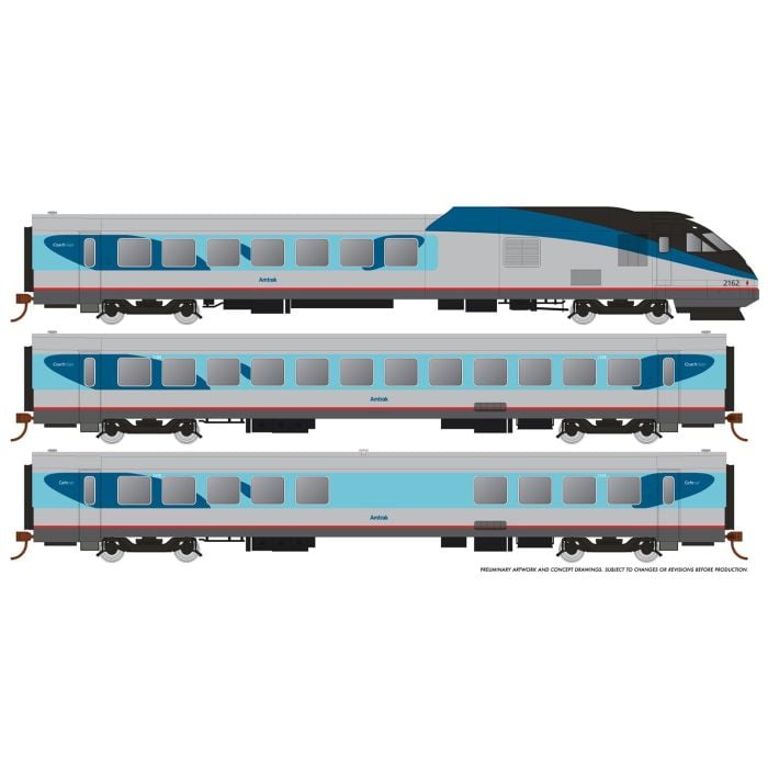 Rapido Trains 025005 HO Amtrak Phase V RTL Turboliner Passenger Car (Set of 5)