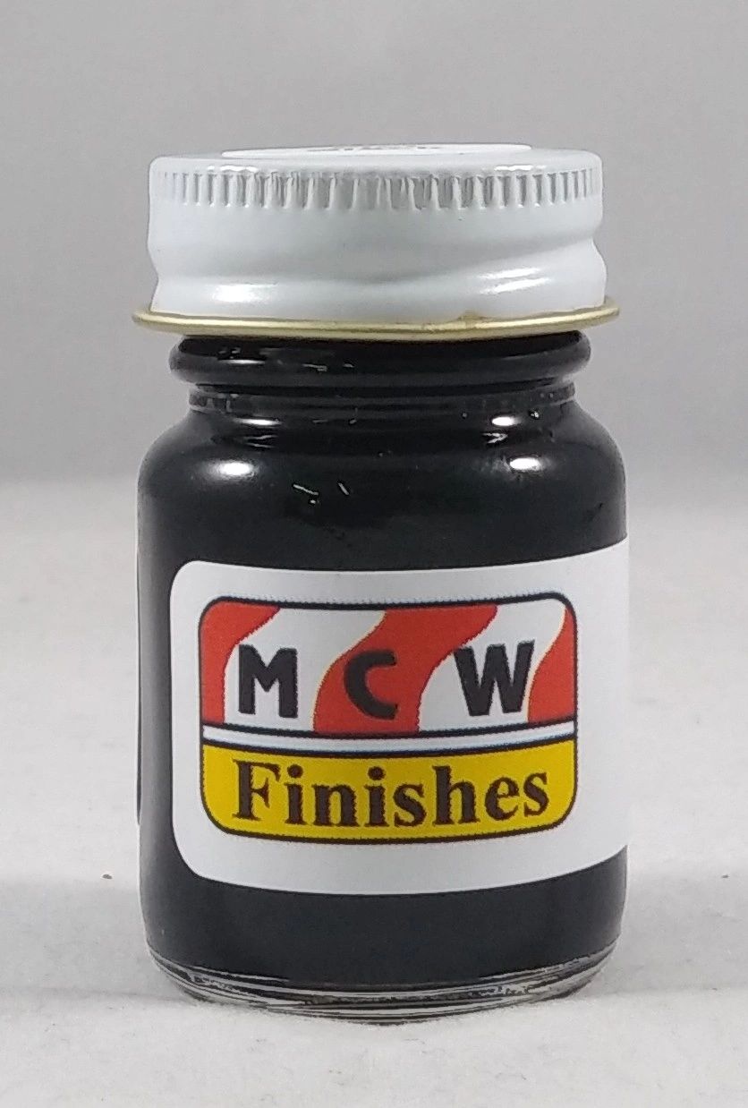 MCW Finishes 10005E Flat Black Enamel Paint - 15 ml. Bottle