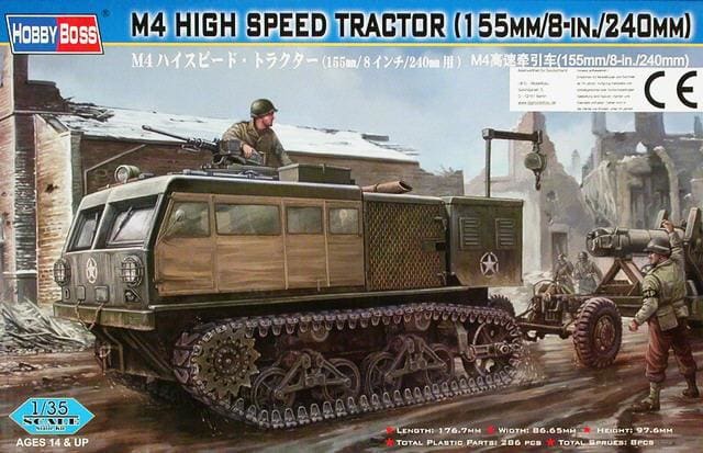 Hobby Boss Models 82408 1:35 155mm/8-in./240mm M4 High Speed Tractor Plastic Kit