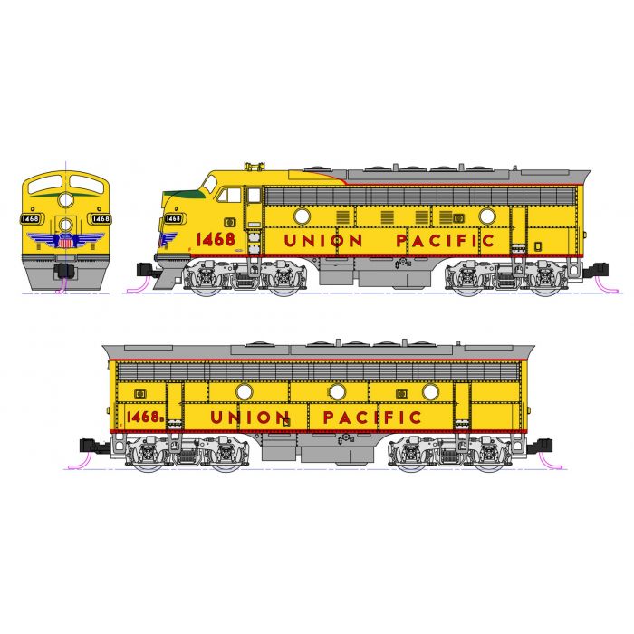 Kato 106-0426-LS N UP EMD F7A & F7B Diesel Locomotive With LokSound #1 ...