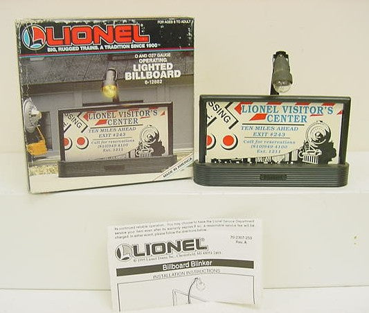 Lionel 6-12882 O Gauge Operating Lighted Billboard