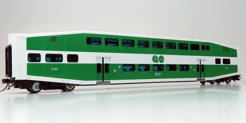 Rapido Trains 146008 HO GO Transit BiLevel Commuter Car Unnumbered