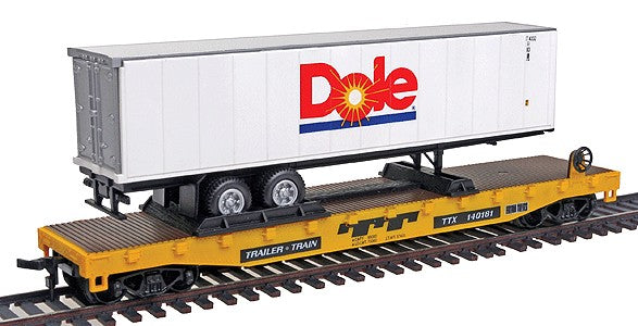 Model Power 8363 HO Scale 51'''' Dole Container W/Trailer Train TTX