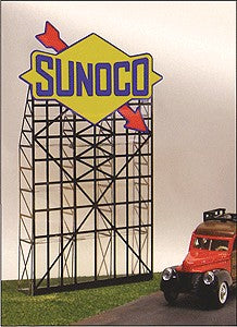 Miller Engineering 3581 HO/O Sunoco Roadside Billboard Animated Neon Style Sign