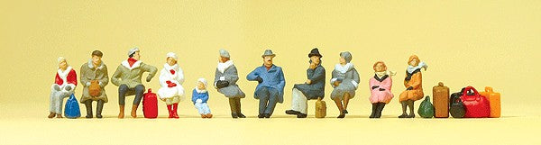 Preiser 10317 HO Seated Passengers in Winter Clothes Figures (Set of 11)