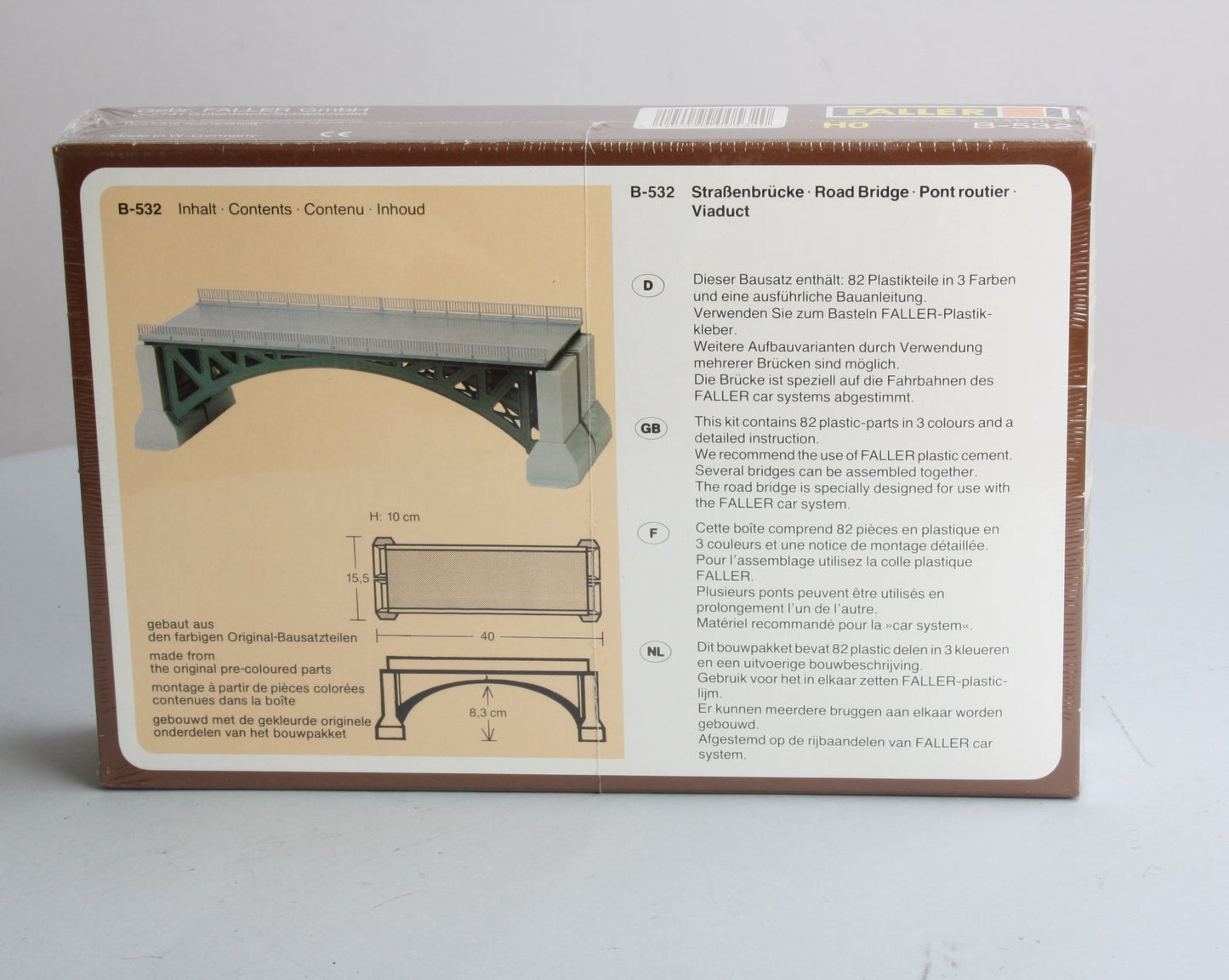 Faller B-532 HO Scale Road Bridge Kit