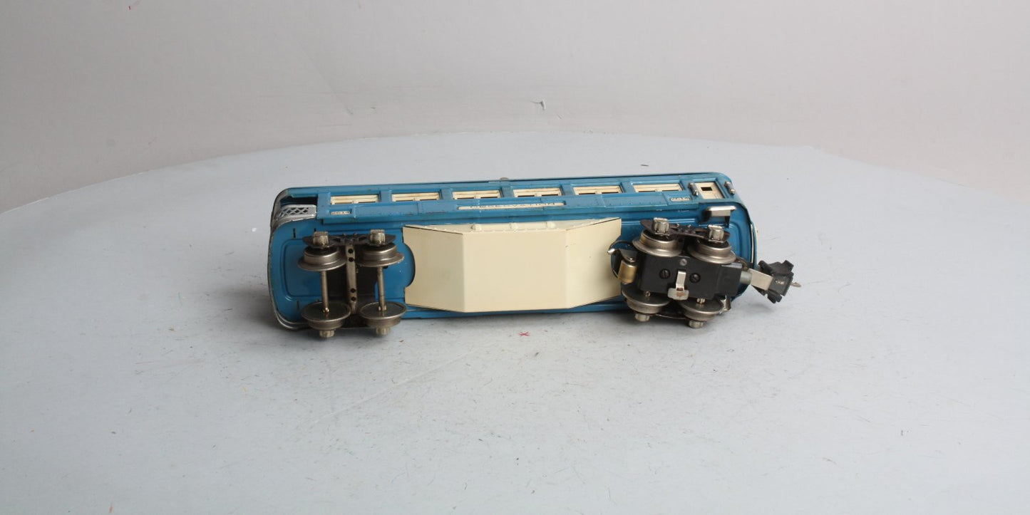 Lionel 2614  Vintage O Prewar Blue Comet Two-Tone Blue Tinplate Observation Car