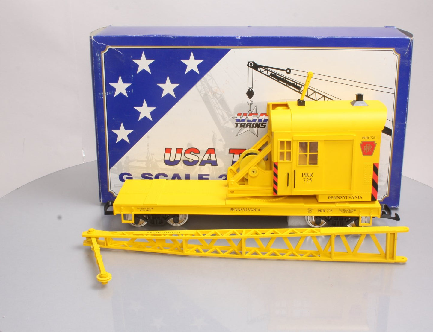 USA Trains 1861 G Scale Pennsylvania 25-Ton Crane Car