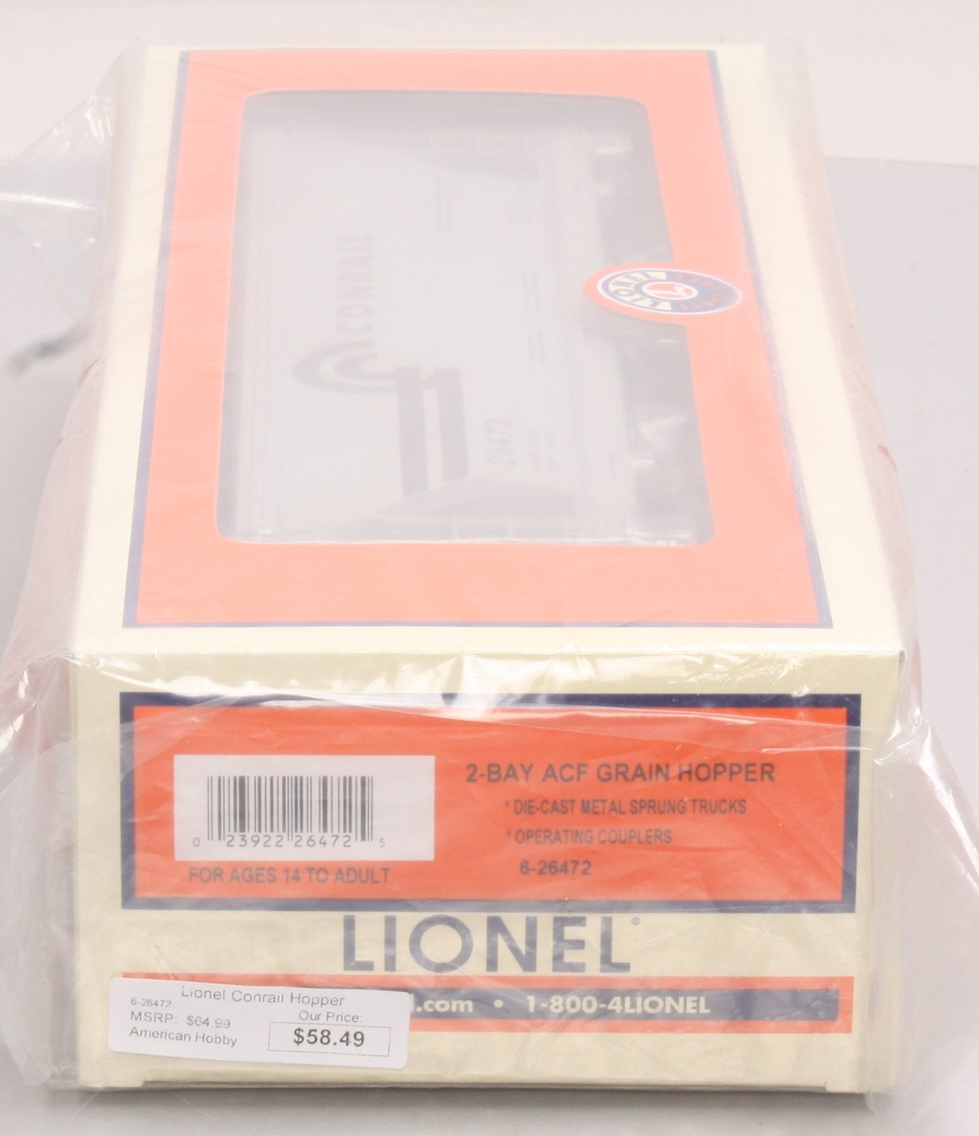 Lionel 6-26472 O Gauge Conrail 2-Bay ACF Grain Hopper