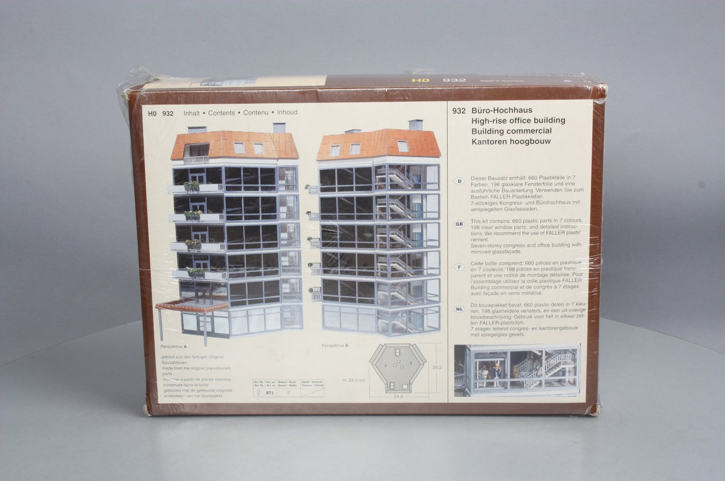 Faller 932 HO Scale High Rise Office Plastic Building Kit