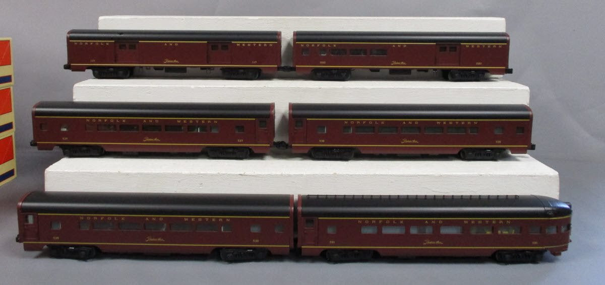 Lionel 6-15333 O Gauge Norfolk & Western Aluminum Passenger Cars (Set of 6)