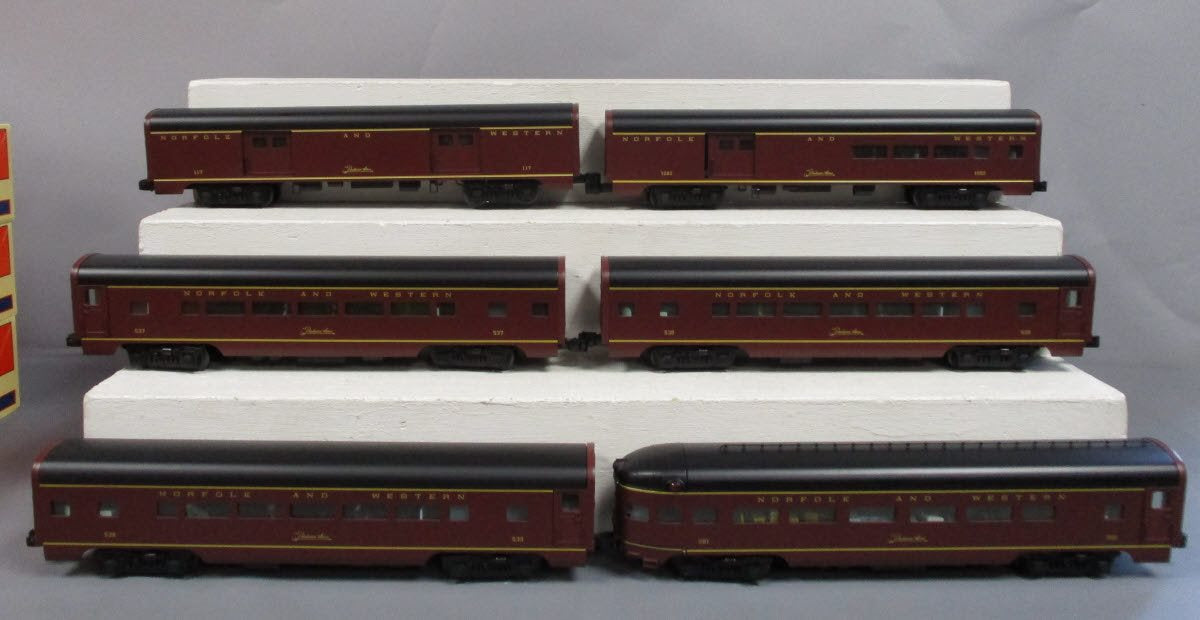 Lionel 6-15333 O Gauge Norfolk & Western Aluminum Passenger Cars (Set of 6)