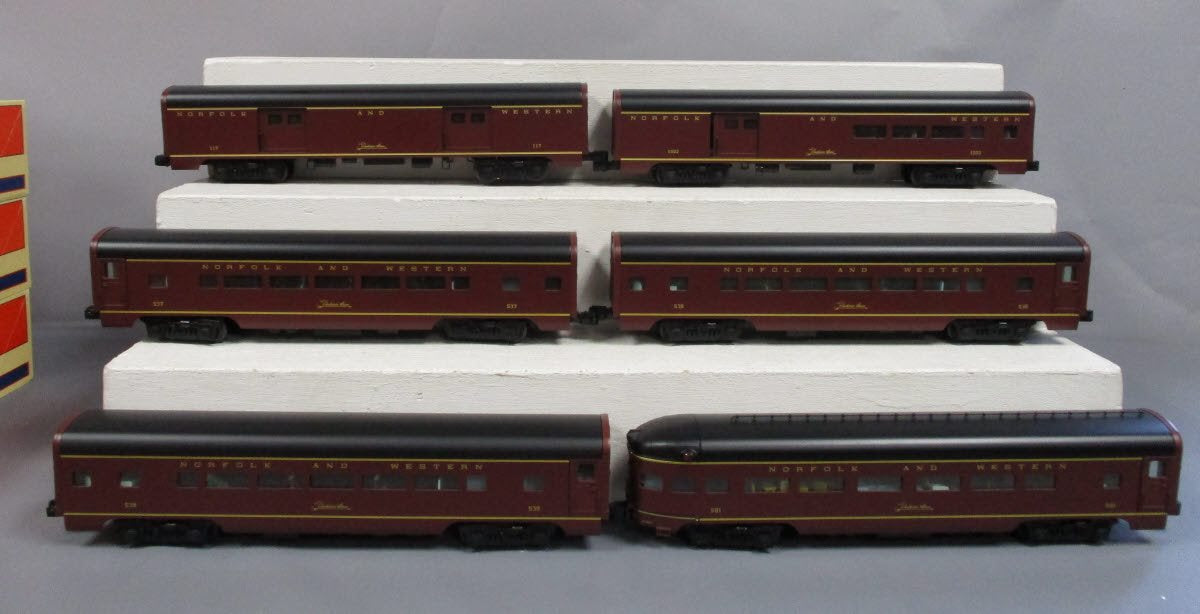 Lionel 6-15333 O Gauge Norfolk & Western Aluminum Passenger Cars (Set of 6)