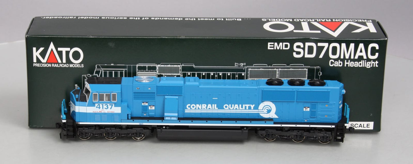 Kato 37-6406 HO Conrail SD70MAC Diesel Locomotive w/Cab Headlight #4137