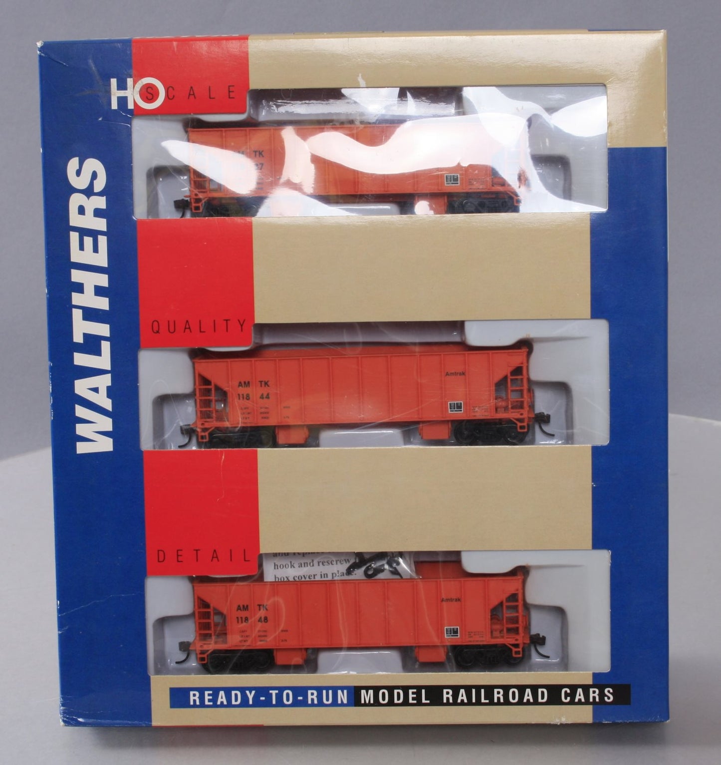 Walthers 932-34217 HO Scale Amtrak Ballast Hopper (Pack of 3)