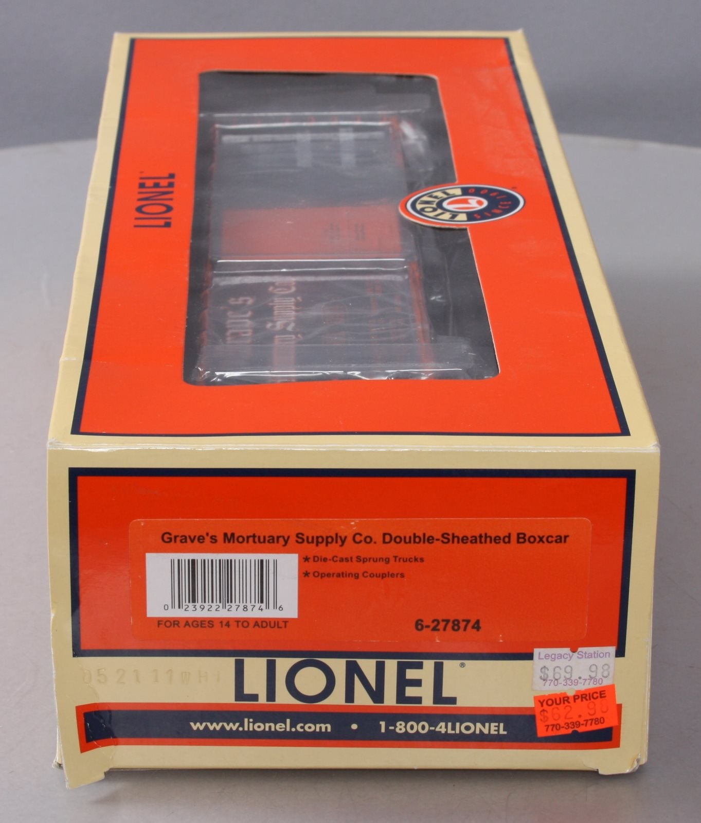 Lionel 6-27874 O Gauge Graves Mortuary Double-Sheathed Boxcar