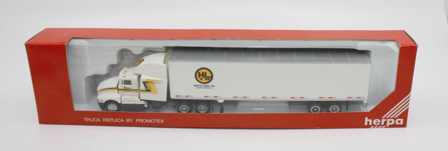 Herpa 6208 HO Halvor Lines, Inc. Kenworth T600 Long Haul Tractor Trailer