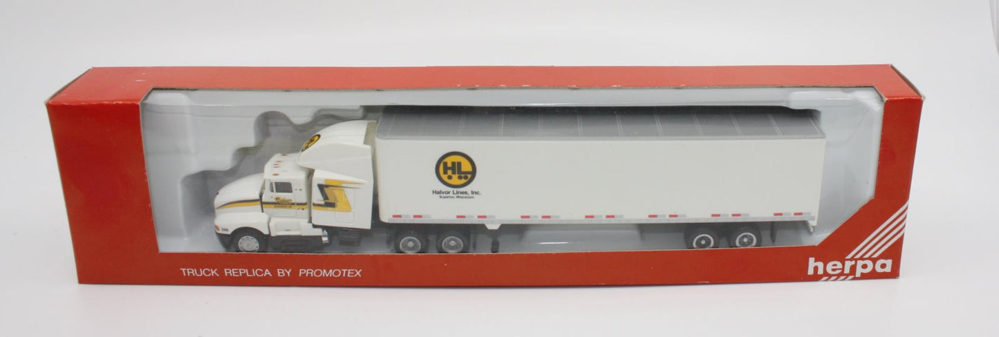 Herpa 6208 HO Halvor Lines, Inc. Kenworth T600 Long Haul Tractor Trailer