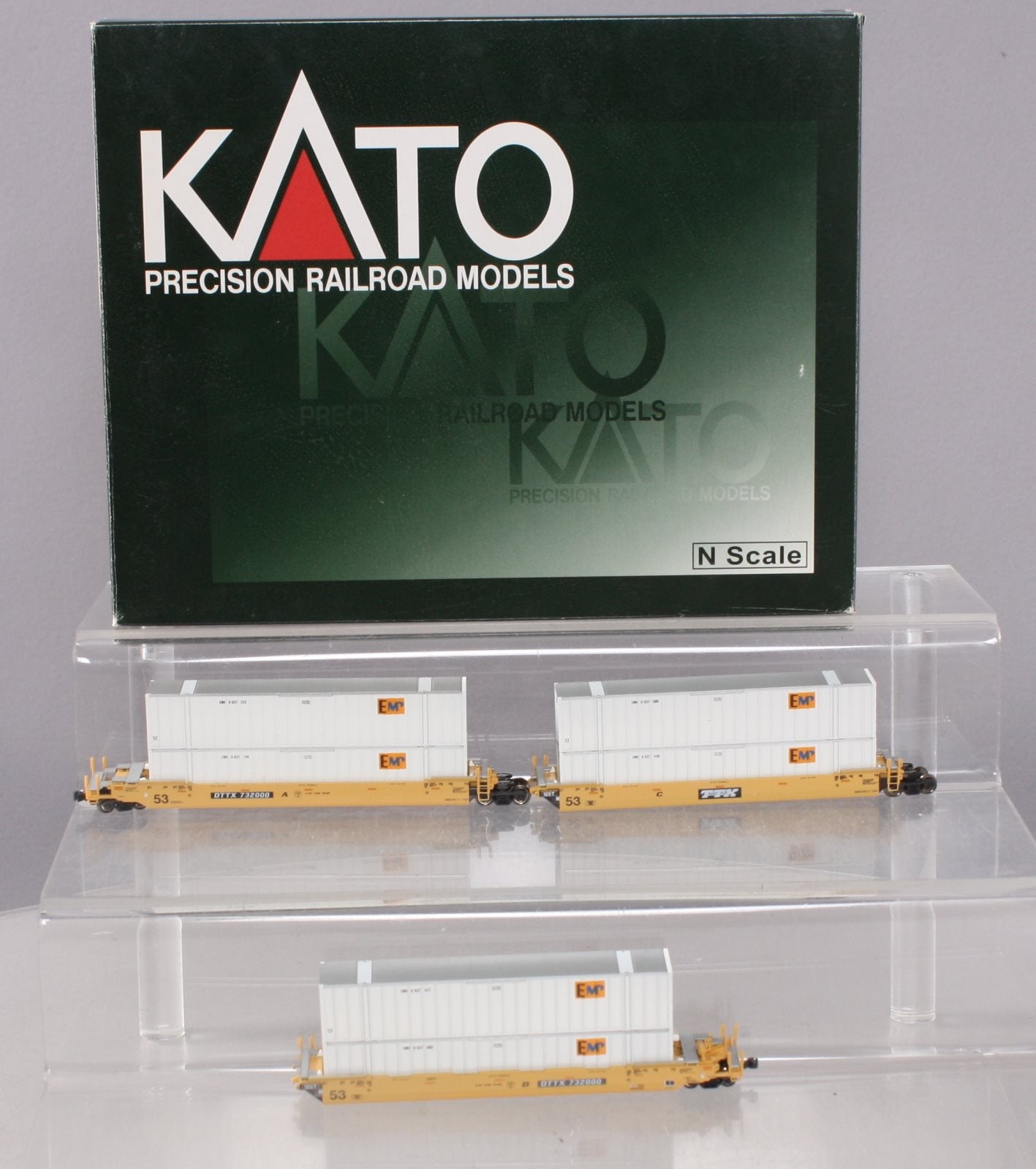 Kato 106-6116 N TTX MAXI-IV Gunderson Double Stack Car (Set of 3)