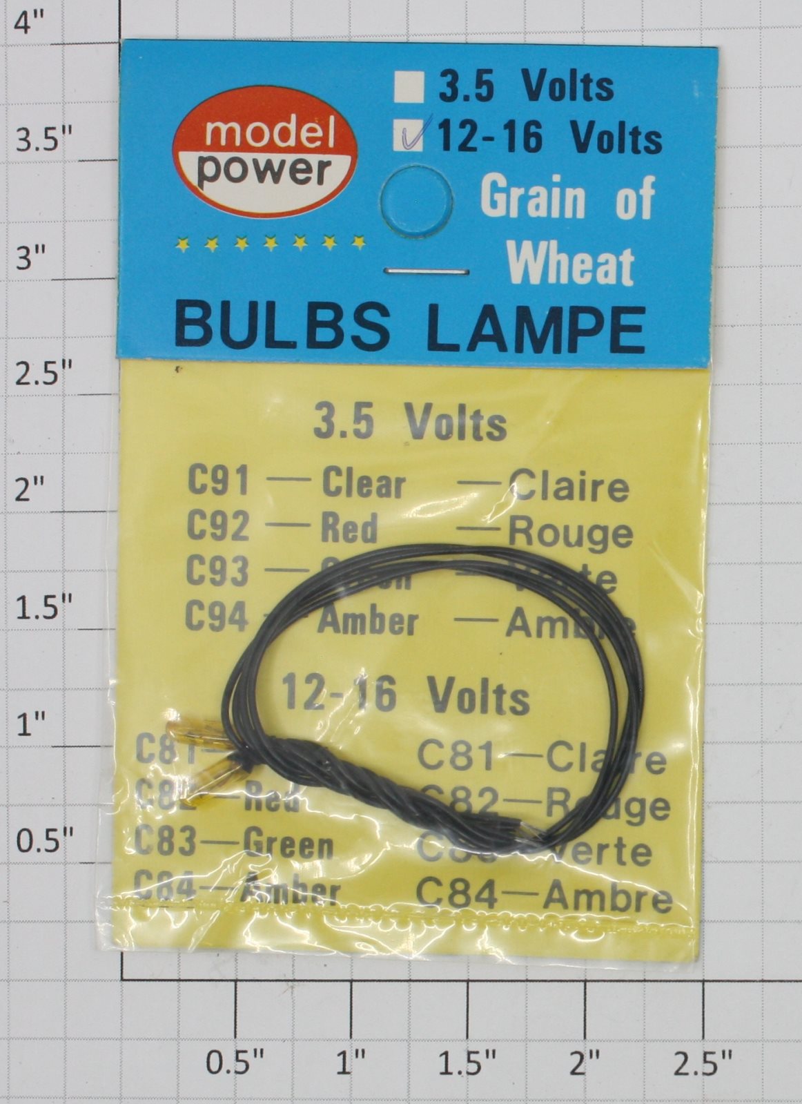 Model Power C84 Amber 12-16 Volt Grain of Wheat Amber Light Bulbs