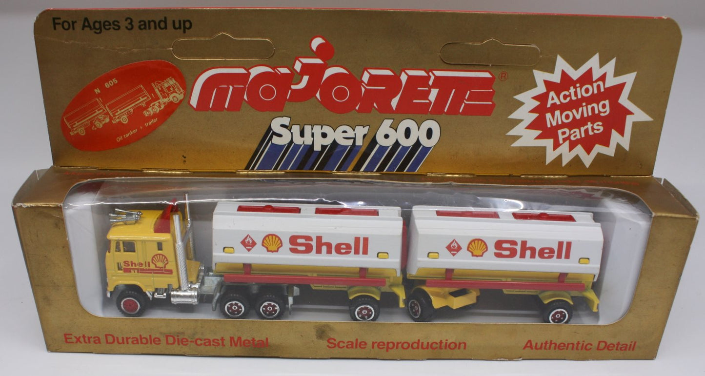 Majorette 605 HO Super 600 Shell Oil Tanker And Trailer