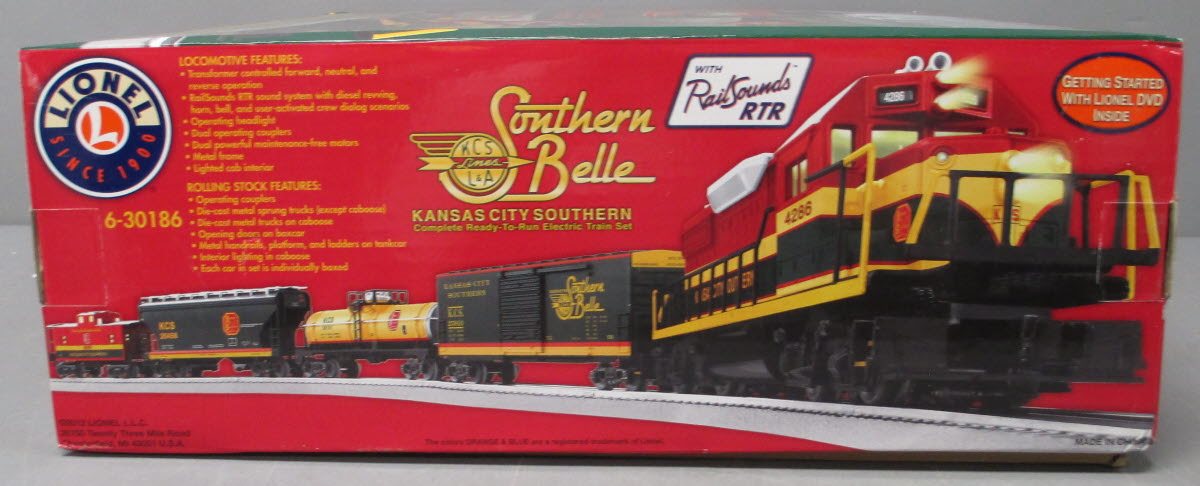 Lionel 6-30186 O KCS Southern Belle Diesel Freight Train Set