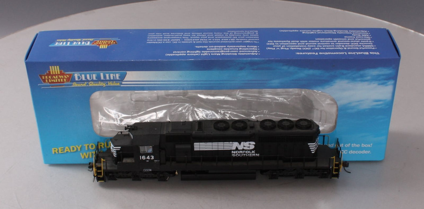 Broadway Limited 5012 HO Norfolk Southern EMD SD40-2 Low Hood #1643