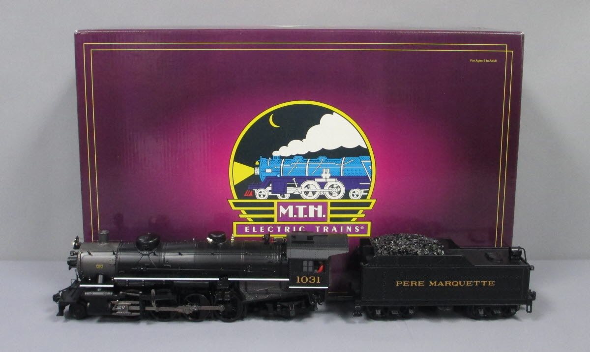 MTH 20-3287-1 Pere Marquette 2-8-2 Lt Mikado Steam Locomotive HiRail w/PS2 #1031