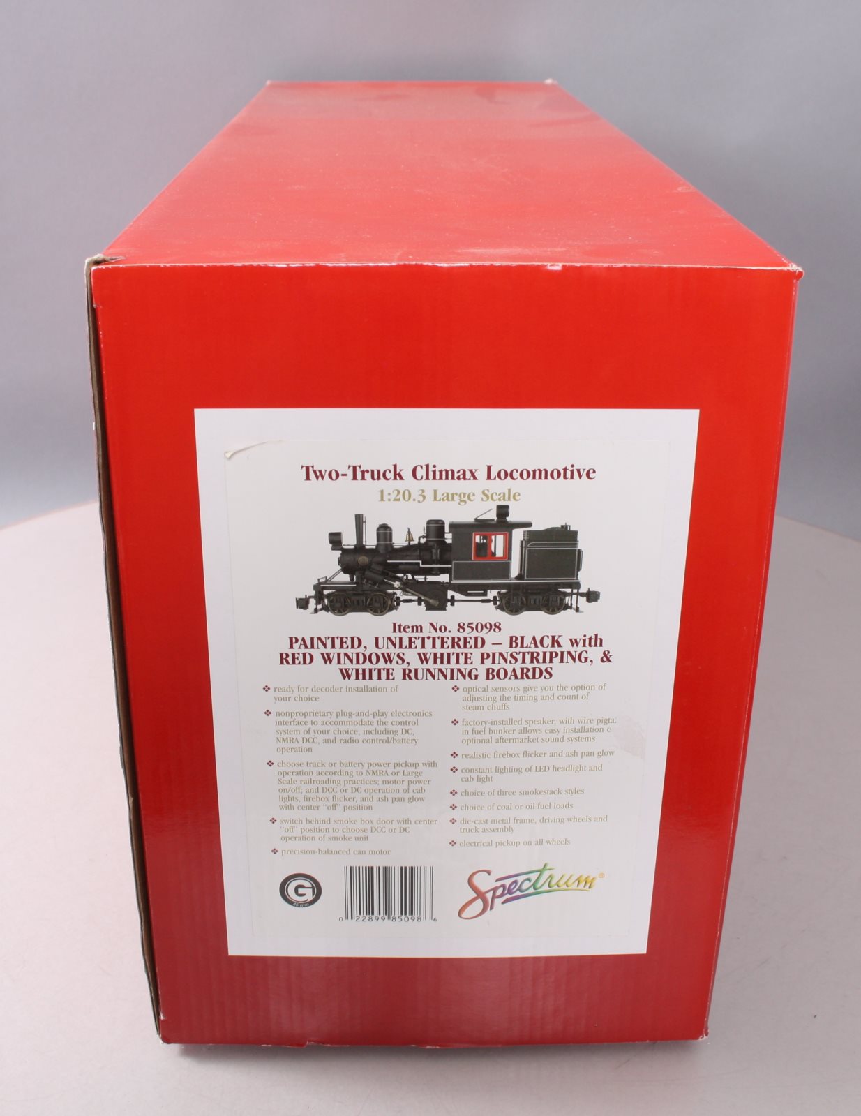 Bachmann 85098 G Spectrum Climax Two-Truck Steam Locomotive