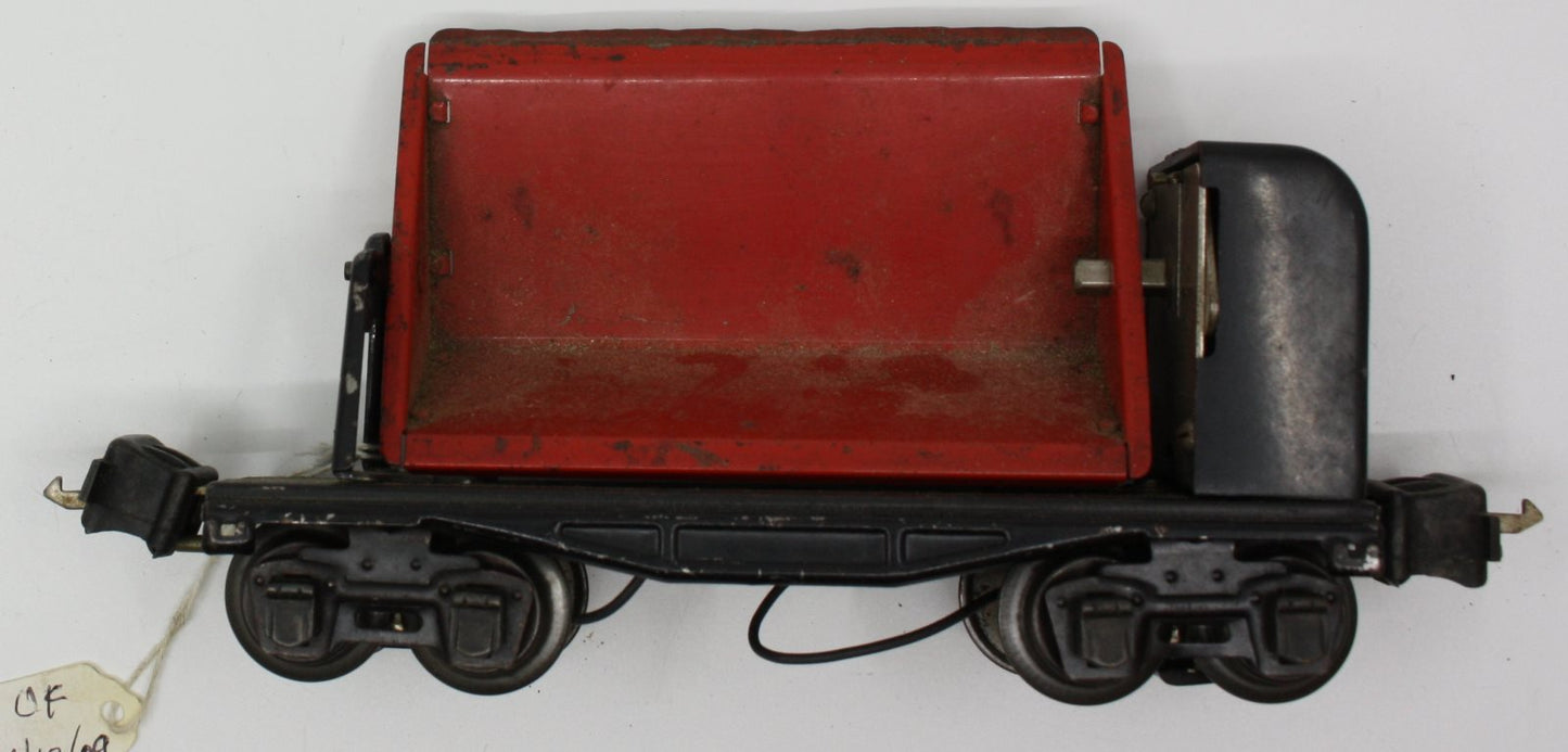 Lionel 3659 Prewar Red Dump Car -Tested Working