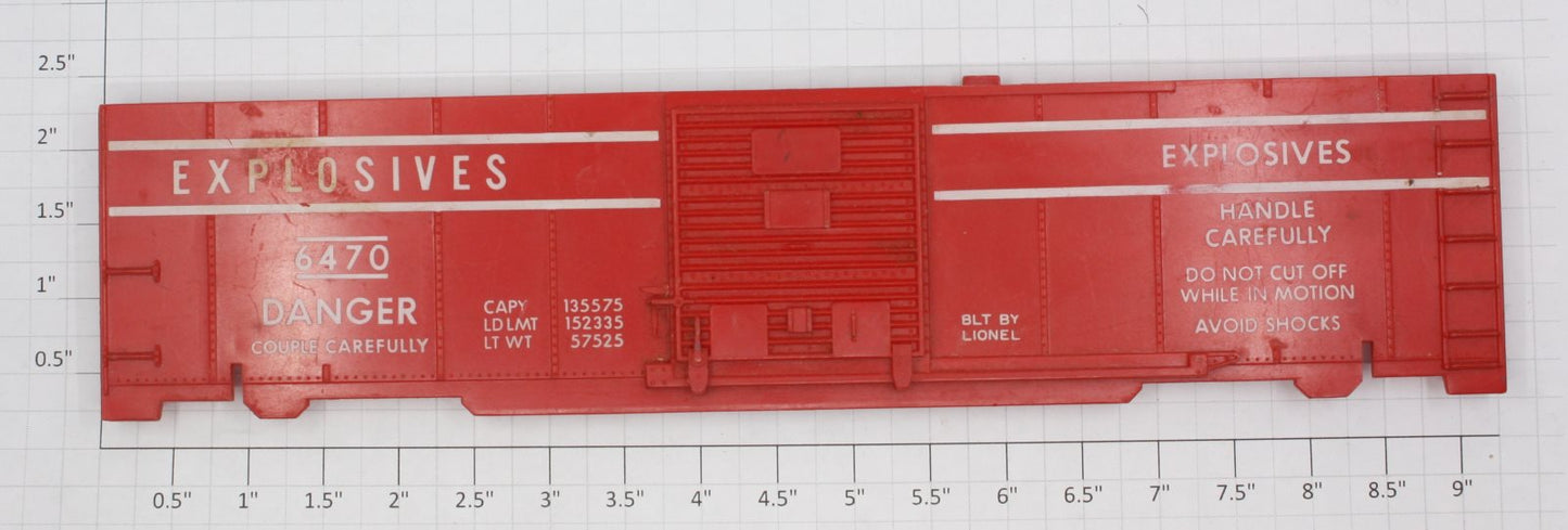 Lionel 6470-13 Red Exploding Car Trigger Side Panel