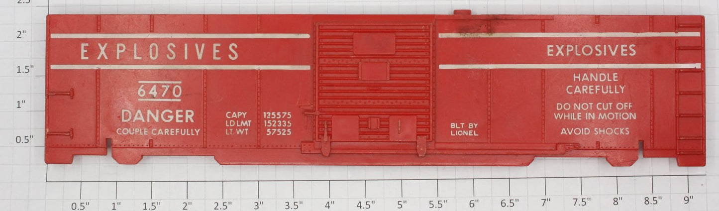 Lionel 6470-13 Red Exploding Car Trigger Side Panel