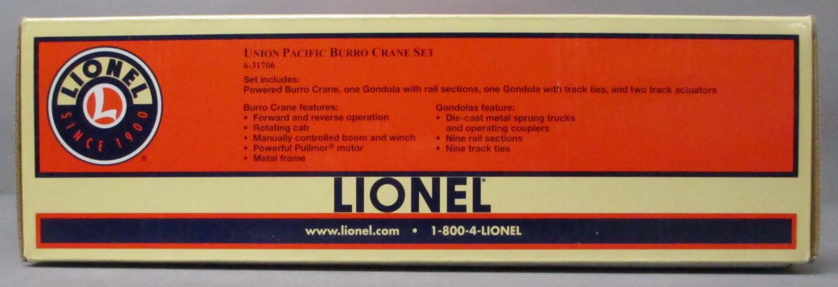 Lionel 6-31706 O Gauge Union Pacific Burro Crane Set