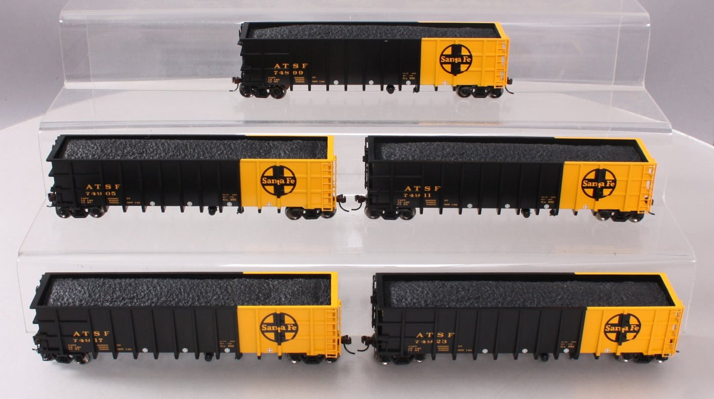 Athearn 94457 HO Santa Fe 50' Thrall High-Side Coal Gondolas (Set of 5)