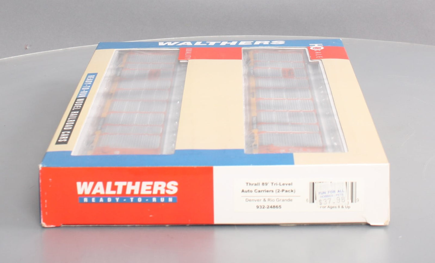 Walthers 932-24865 HO Scale D&RGW Thrall 89' Tri-Level Auto Carriers (Pack of 2)