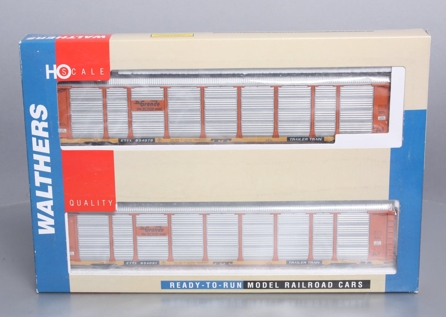 Walthers 932-24865 HO Scale D&RGW Thrall 89' Tri-Level Auto Carriers (Pack of 2)