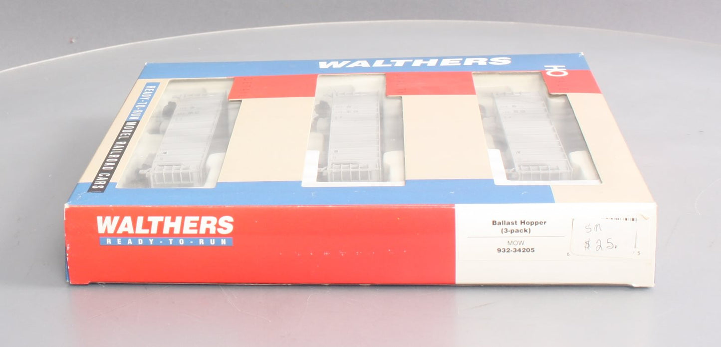 Walthers 932-34205 HO Scale MOW Ballast Hopper Ready To Run (Set of 3)