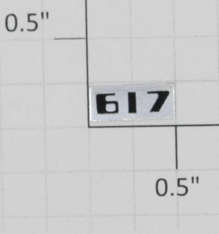 Lionel 617-1 Self Adhesive 617 Number Plate