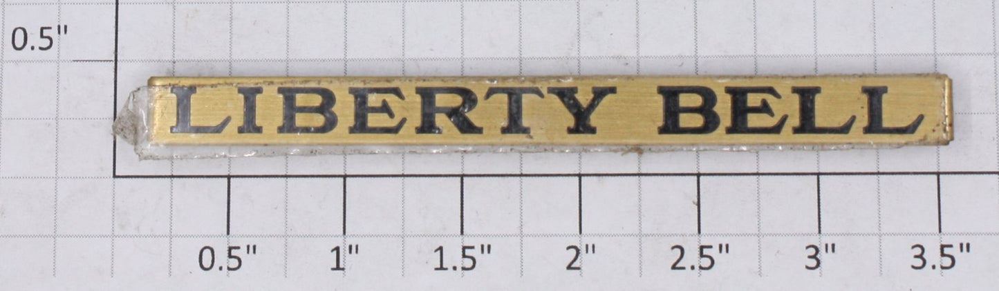 Lionel 424-2 Brass Liberty Bell Nameplate - Self Adhesive